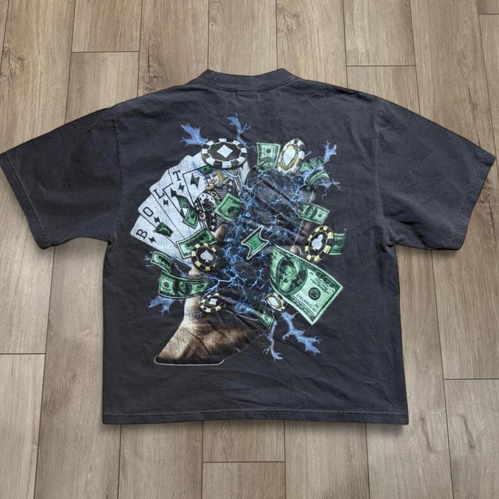 Shaka Wear oversized Bolt Betz streetwear essential grey cotton t-shirt  Size S